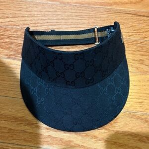 Gucci Black Patterned Visor Hat